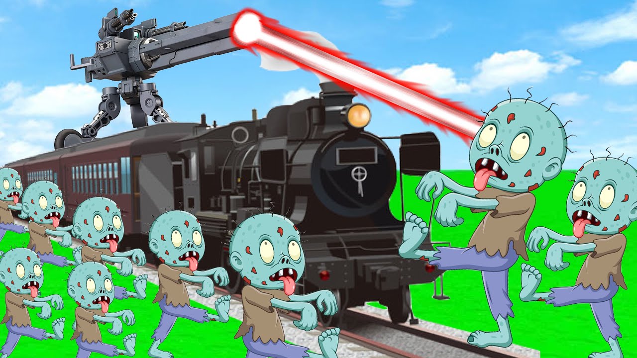 A train full of zombies vs. a security train is too scary [Train