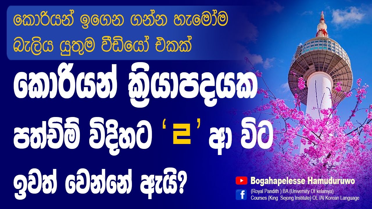 ㄹ 탈락 | ක්‍රියාපදයක පත්චිම් 'ල' ඉවත් වෙන්නේ ඇයි ? | අවිධිමත් ක්‍රියාපද |  'ㄹ' Irregular Conjugation