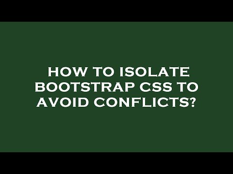 How to isolate