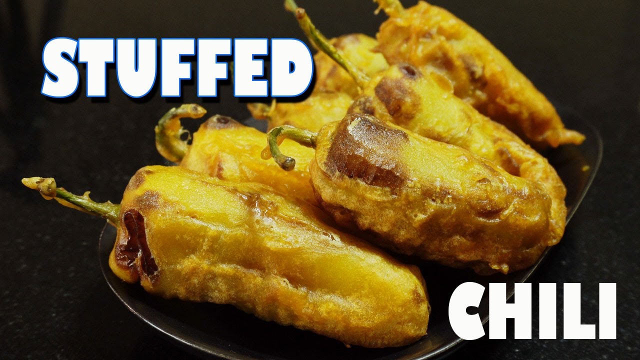 TH Stuffed Big Green Chili Stuffed Green Chili Pork Mince and Glass