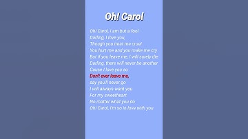 Thumbnail of 🧿 Oh! Carol | Neil Sedaka #lyrics #english