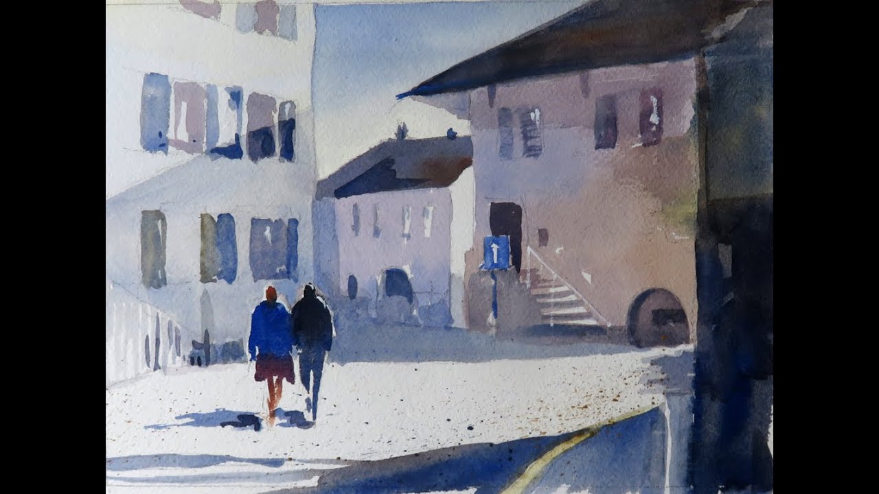 A street scene in watercolour - improvers