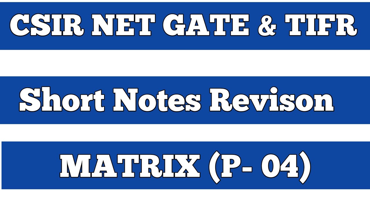 Matrix  Part- 04 | Full Rivision |Short Notes Revision | 