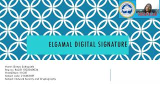 The ElGamal Digital Signature Scheme