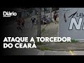 Vdeo mostra momento em que homens saltam de veculos e atacam torcedor do cear na serrinha