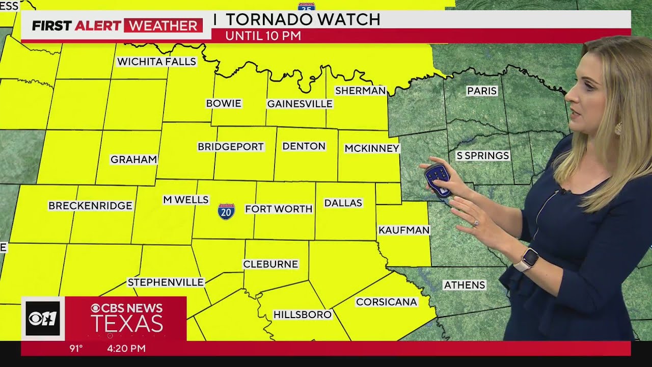 Parts of North Texas under Tornado Watch - YouTube