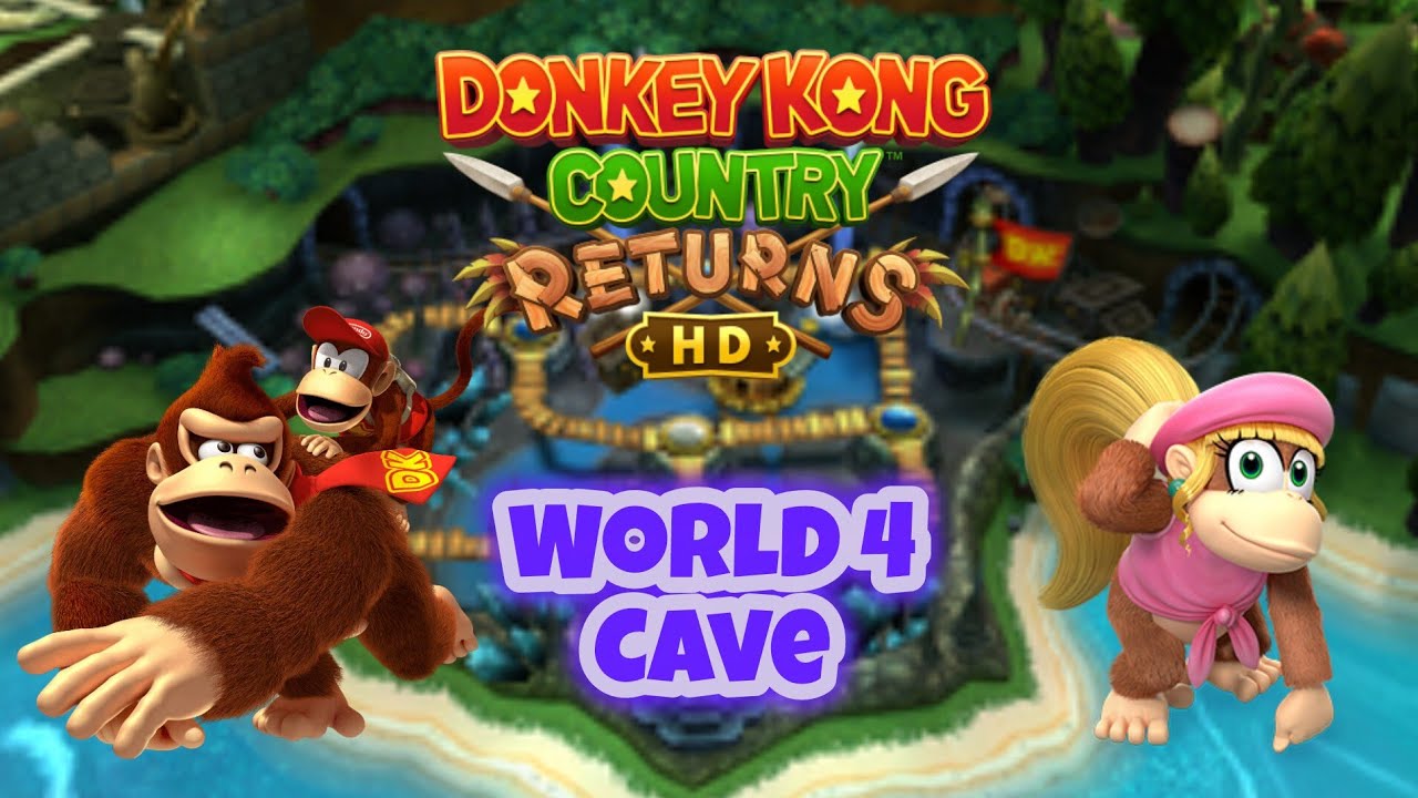 Donkey Kong Country Returns HD (Switch, 2025) World 4: Cave *All puzzle pieces & K-O-N-G letters