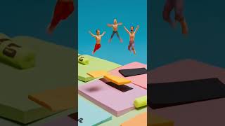 Highlighter Trampoline Jump 💛🏆 #tinymakers #aiminiature #mini  #challenge #shorts #subscribe