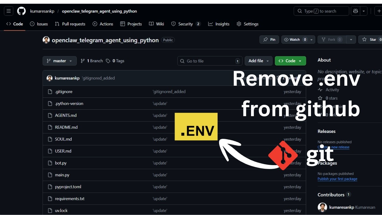 How to Completely Remove .env/secrets File from Github Repository When ...