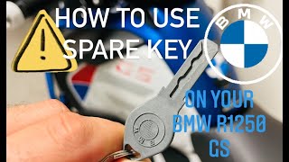 BMW R1250 GS  HOW TO USE YOUR SPARE KEY + BATTERY REPLACEMENT ON REMOTE KEY