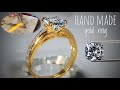 Making a white zirconic engagement ring  square diamond ring  handmade ring by master faheem