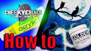 How to paint using acrylic and home made stencils for beginners Tutorial