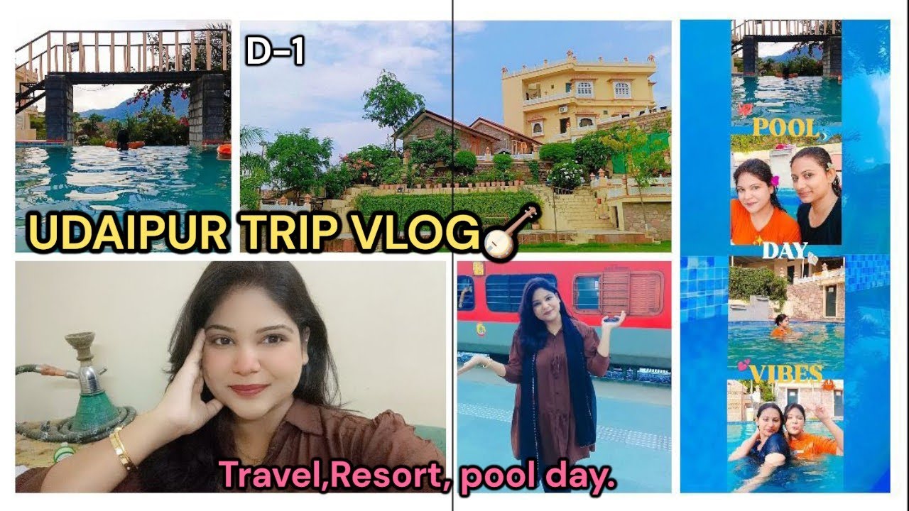 Udaipur🕊🪕trip with family day-1|A'bad to Udaipur journey|Resort tour and pool day vibe🐚✨Royal place💕