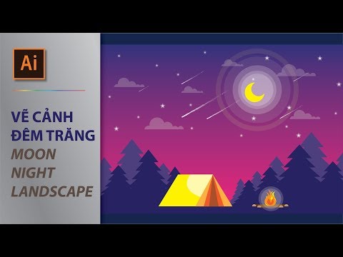 Video Moonlight landscape vector illustration (Vẽ phong cảnh... - youtube