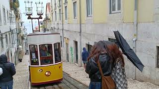 Lisbon Walking Scenery 🇵🇹 - Following Iconic Bica Funicular in Lisbon- 09 march 2024