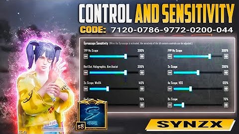 SynzX 5 Fingers Control Code / SYNZX New Sensitivity code pubg/bgmi zero recoil sensitivity