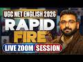 UGC NET English June 2026 Batch Aspirants 🔥 Rapid Fire Quiz | Live Zoom Session