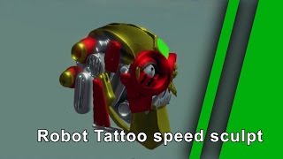 Sculpting my robot tattoo in oculus medium