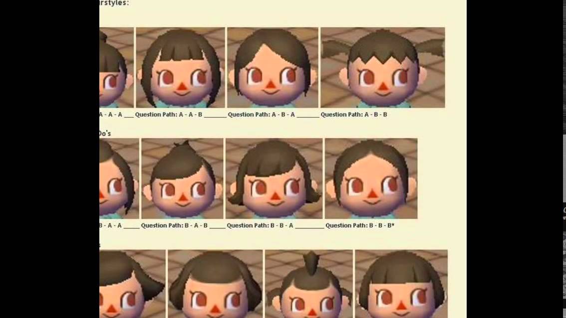 Hairstyles Animal Crossing City Folk Youtube