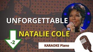 UNFORGETTABLE (Natalie Cole) - KARAOKE Piano LOWER Key