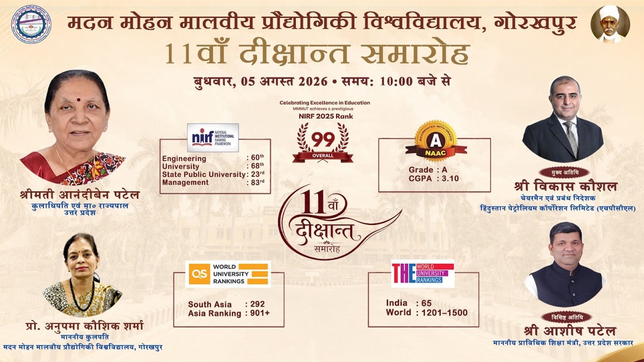 11th Convocation  MMMUT Gorakhpur live webcasting