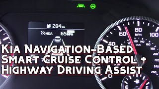 How To Use Kia Navigation Based Smart Cruise Control with Curve Control And Highway Driving Assist