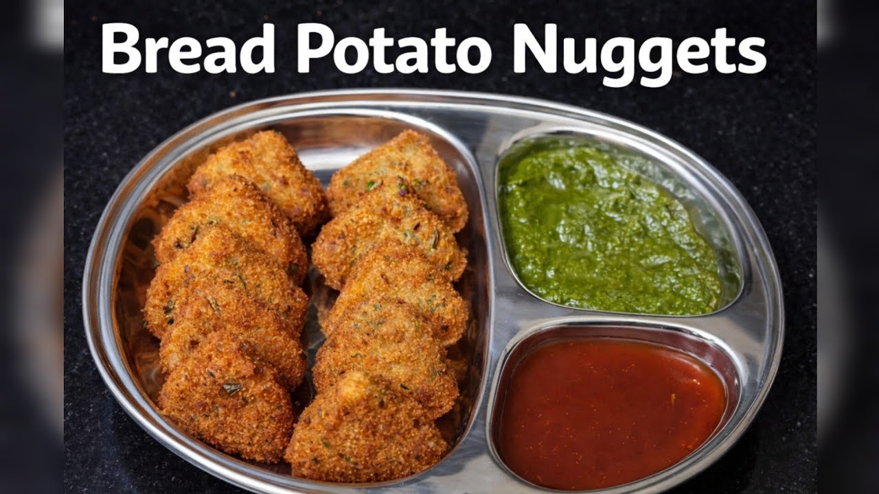 Crispy Bread Potato Nuggets Recipe | Cheesy Evening Snack | Easy Homemade Nuggets