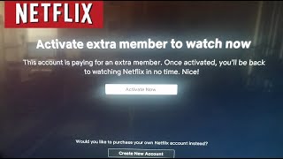 NETFLIX Activate Extra Member to Watch Now This Account is Paying Once Activated You