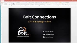 How to Setup Bolt Connections