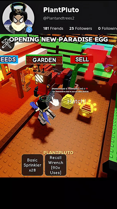 NEW Paradise Egg Opening in Grow A Garden 🥚🌴 #roblox #growagarden #plantpluto #viralvideo