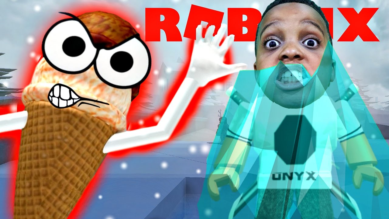 fighting a giant ice cream cone on roblox ice breaker