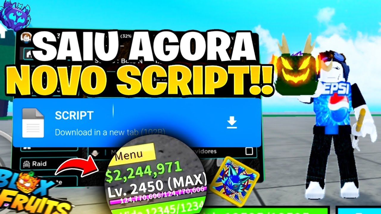 UPDATE 20!! 🔥SCRIPT BLOX FRUITS🍎 ATUALIZADO PARA CELULAR E PC!! PEGA  LEVEL MAX E FRUTA DO MAMUTE🐘 