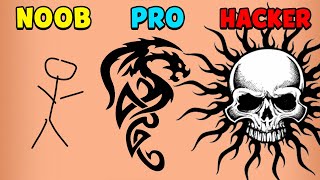 NOOB vs PRO vs HACKER - Tattoo Artist 3D screenshot 2