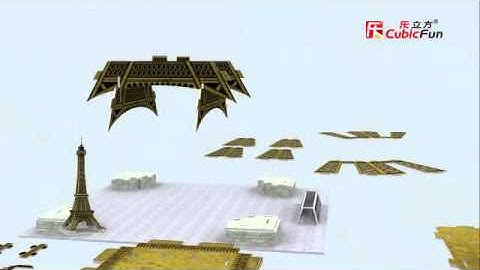 The Eiffel Tower -- CubicFun 3D puzzle assembly animation by CubicFun