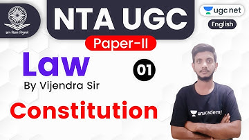 NTA UGC NET 2020 (Paper-2) | Law by Vijendra Sir | Constitution