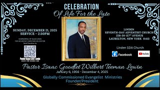 Life Celebration of Pastor Isaac Goodlet Wilbert Teeman Lewin