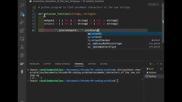Python program to find uncommon characters between  two string