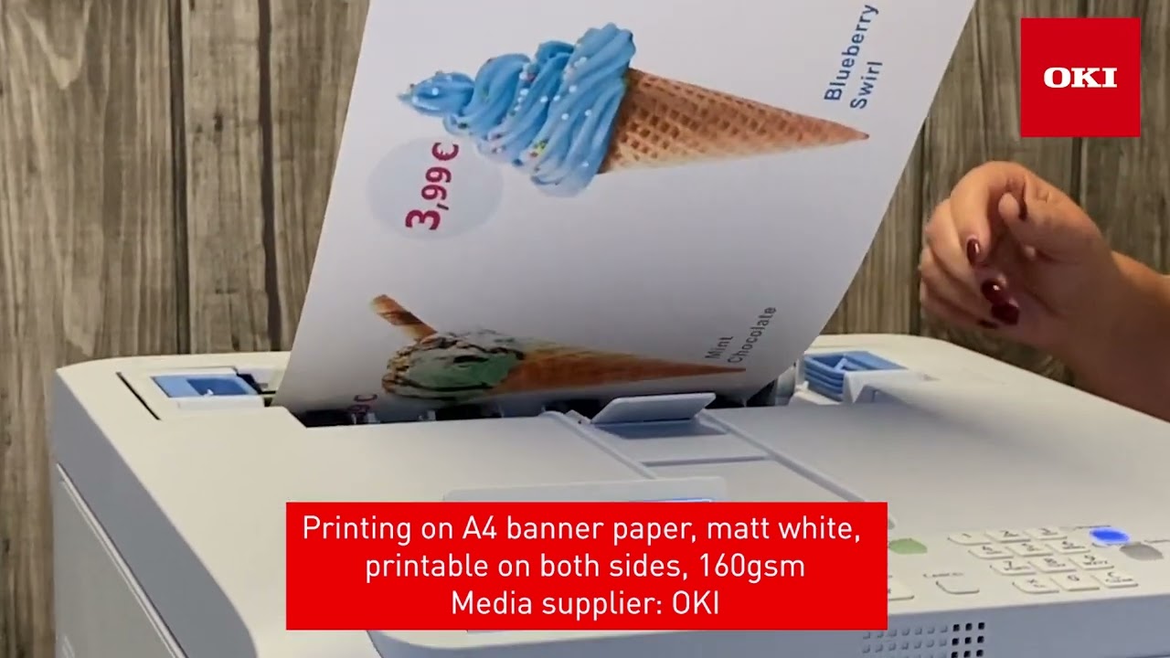 Oki C650 Banner Printing - YouTube