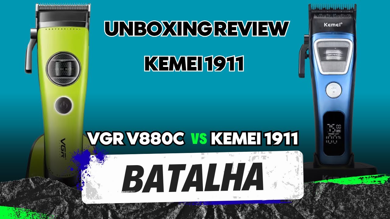 Unboxing Review e comparativo Kemei 1911 vs Vgr 880c 