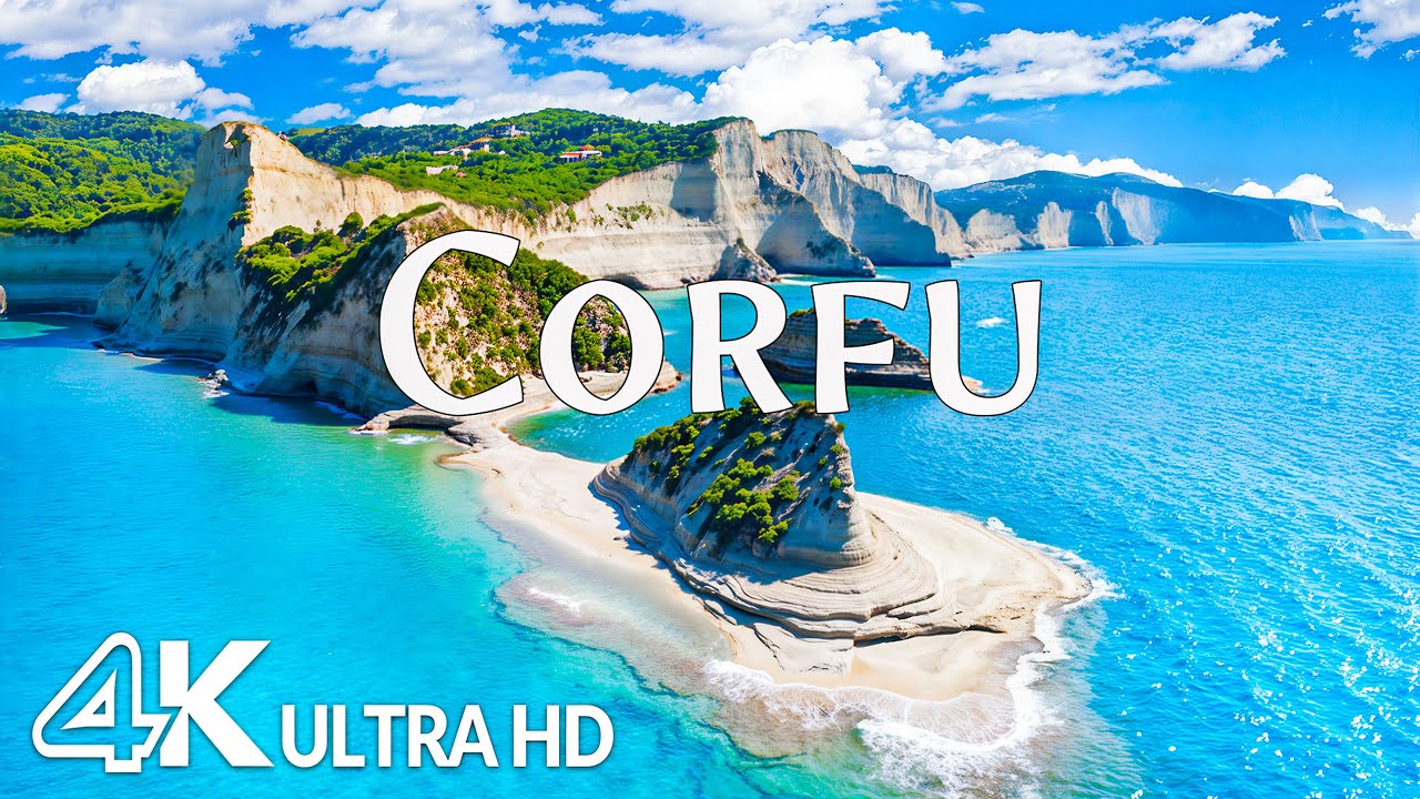 Corfu, Greece 4K – Golden Beaches, Ancient Villages & Mediterranean Island Paradise | Relaxing Music