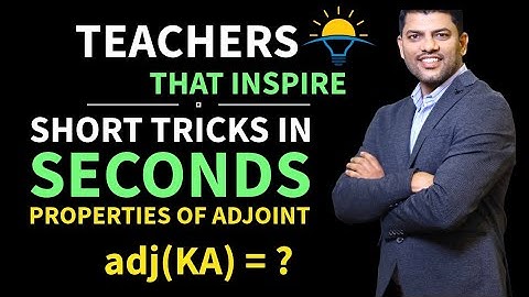MHT-CET &JEE  Short ⚡ Tricks | Properties of Adjoint of Matrix | adj(KA)=?| #matrices #mhtcet #jee