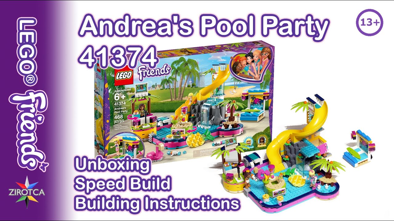 LEGO Friends 41374 Andrea's Pool Party Review | Toy Unboxing | Speed Build | Building Instructions YouTube