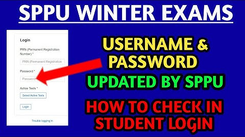 USERNAME & PASSWORD | Sppu Winter Exam Username Password Released in Student Login |