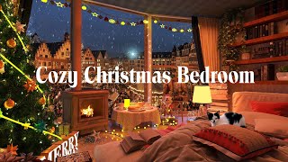 Cozy Christmas Bedroom Ambience With Soft Piano Jazz Music & Fireplace Sound For Relax, Sleep screenshot 5
