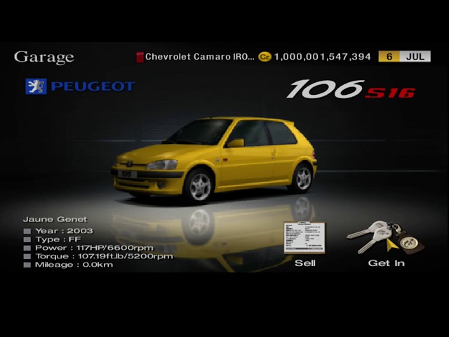 Peugeot 106 S16 '03, Gran Turismo Wiki