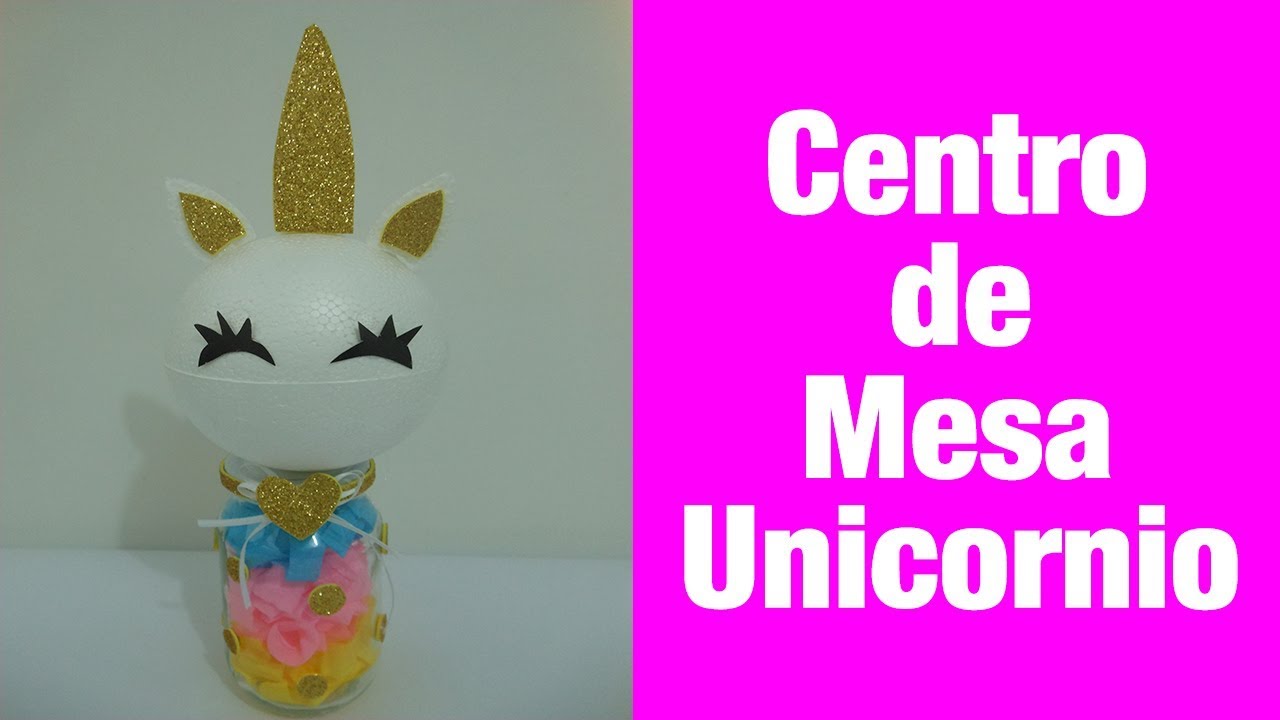 Como hacer un Centro de Mesa de Unicornio Facil (Unicorn Centerpice) -  YouTube