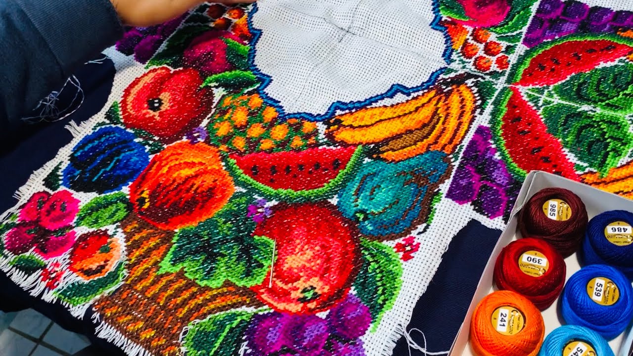 Frutas En Punto De Cruz // Guipil