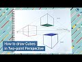 Comment dessiner des cubes en perspective  deux points  rapide et facile