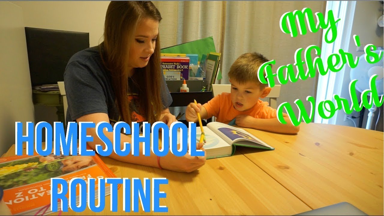 OUR HOMESCHOOL ROUTINE! MY FATHER'S WORLD! - YouTube