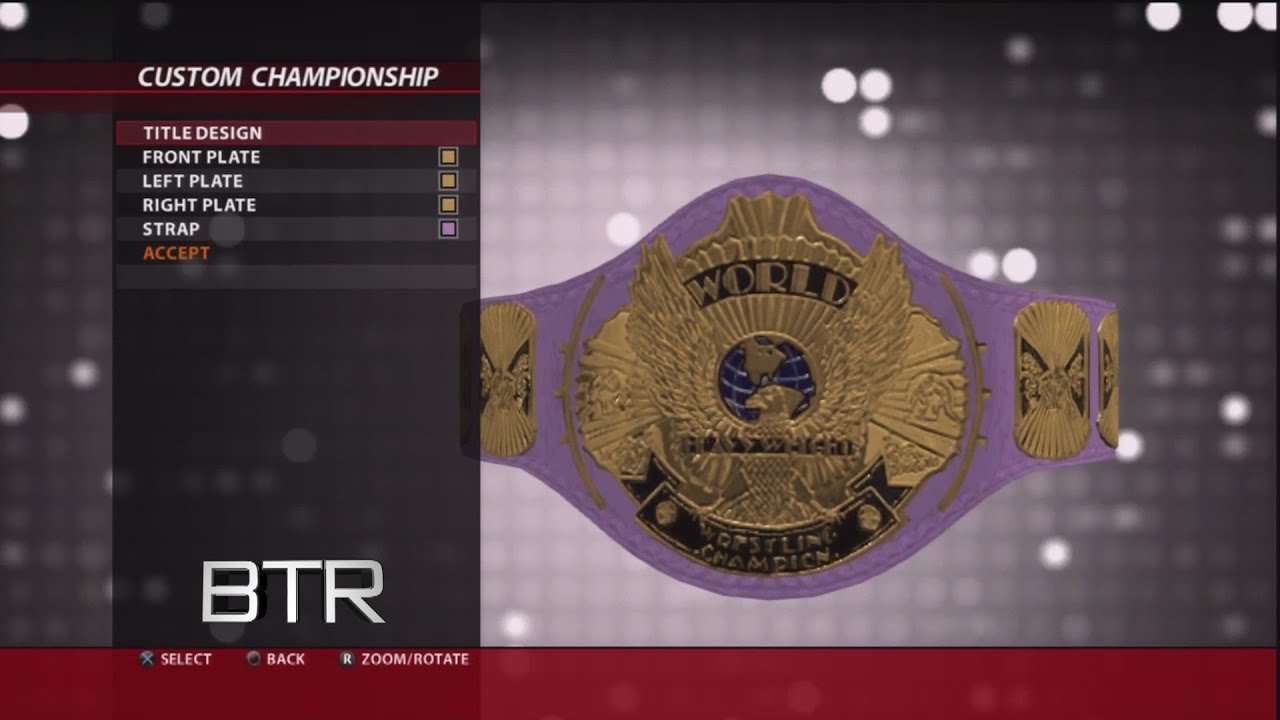 WWE 2K16 Creations Custom Championship Editor Ultimate Warrior Purple ...